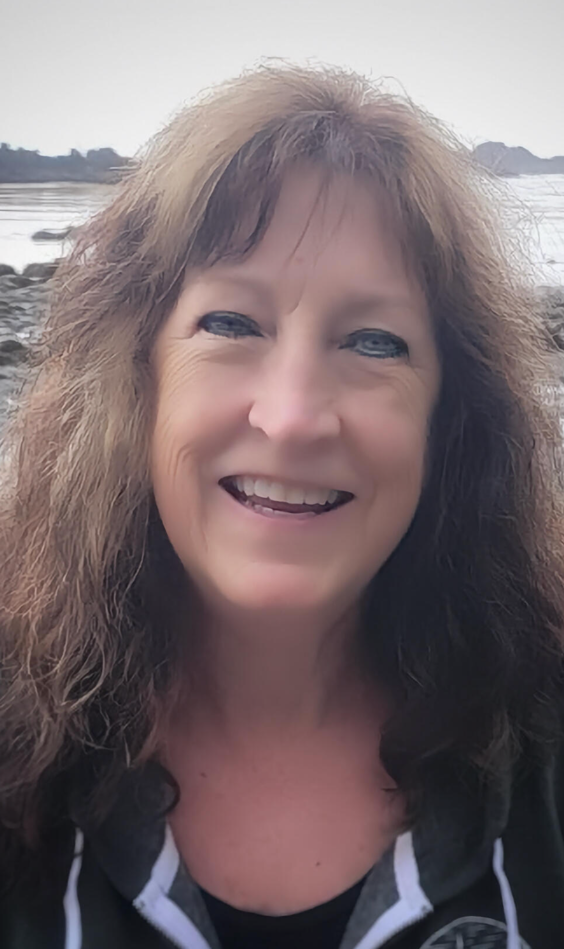Marilyn McEwen by the Ucluelet waterfront